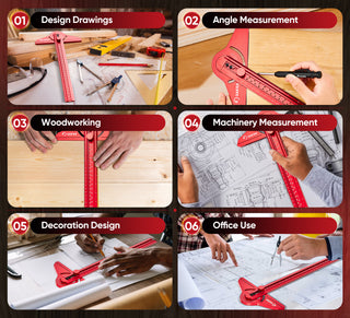 Saker Adjustable Aluminum Protractors with 33 cm Ruler