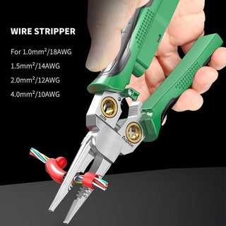 Sakerplus 8-in-1 Voltage Testing Wire Stripper Pliers