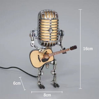 SAKER Vintage Metal Microphone Robot Desk Lamp