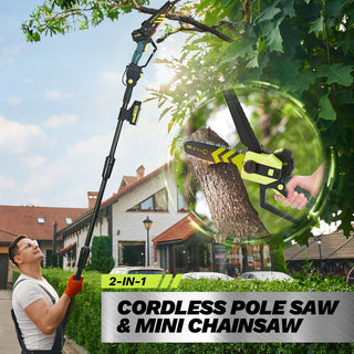 Saker Cordless Pole Saw and Mini Chainsaw