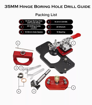 SAKER Aluminum Alloy Hinge Boring Drill Guide Jig