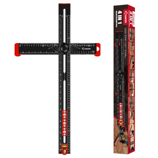 Saker 4 in 1 Black Drilling Positioning Ruler