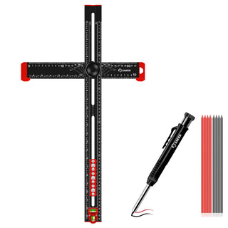 Saker 4 in 1 Black Drilling Positioning Ruler