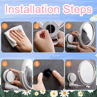 SAKER® Suction Cup Foldable Makeup Mirror