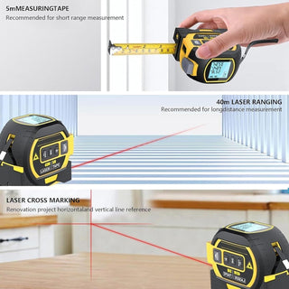 SAKER® Portable 3-in-1 Infrared Laser Tape Measuring