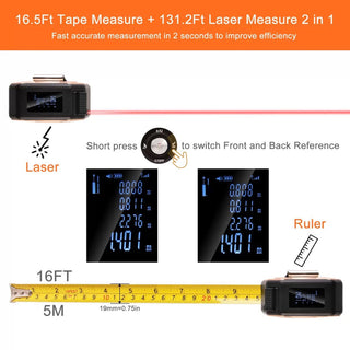 SAKER® Laser Tape Measure 40M