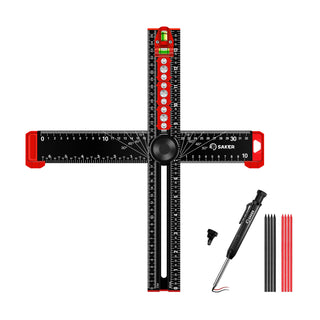 Saker 4 in 1 Black Drilling Positioning Ruler