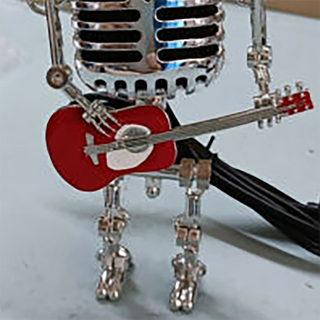 SAKER Vintage Metal Microphone Robot Desk Lamp